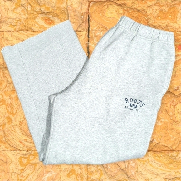 Roots Women's Sweatpants Fleece Ragged Cut Off Cuff Capri - Picture 1 of 7